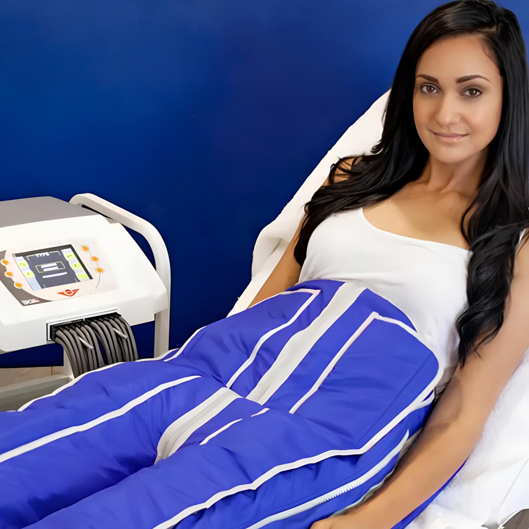 Compression lymphatic drainage body treatment at Haus of Youth in North Hollywood